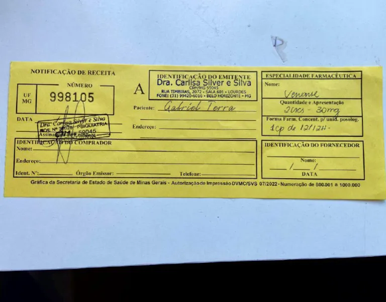 Comprar Receita para Venvanse